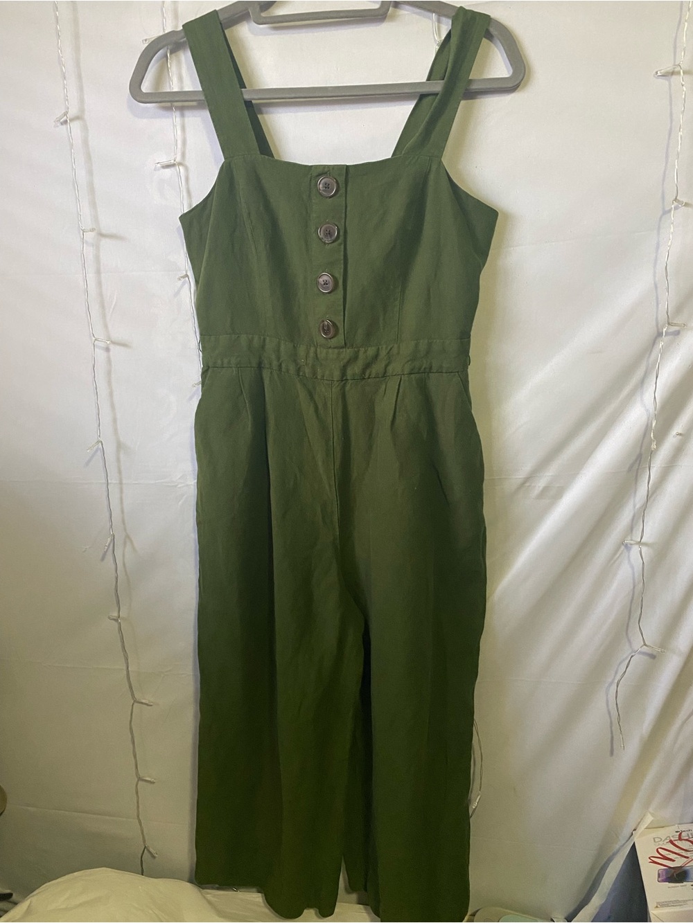 Ann Taylor Olive Green Button-Front Kids One-Piece Bodysuit